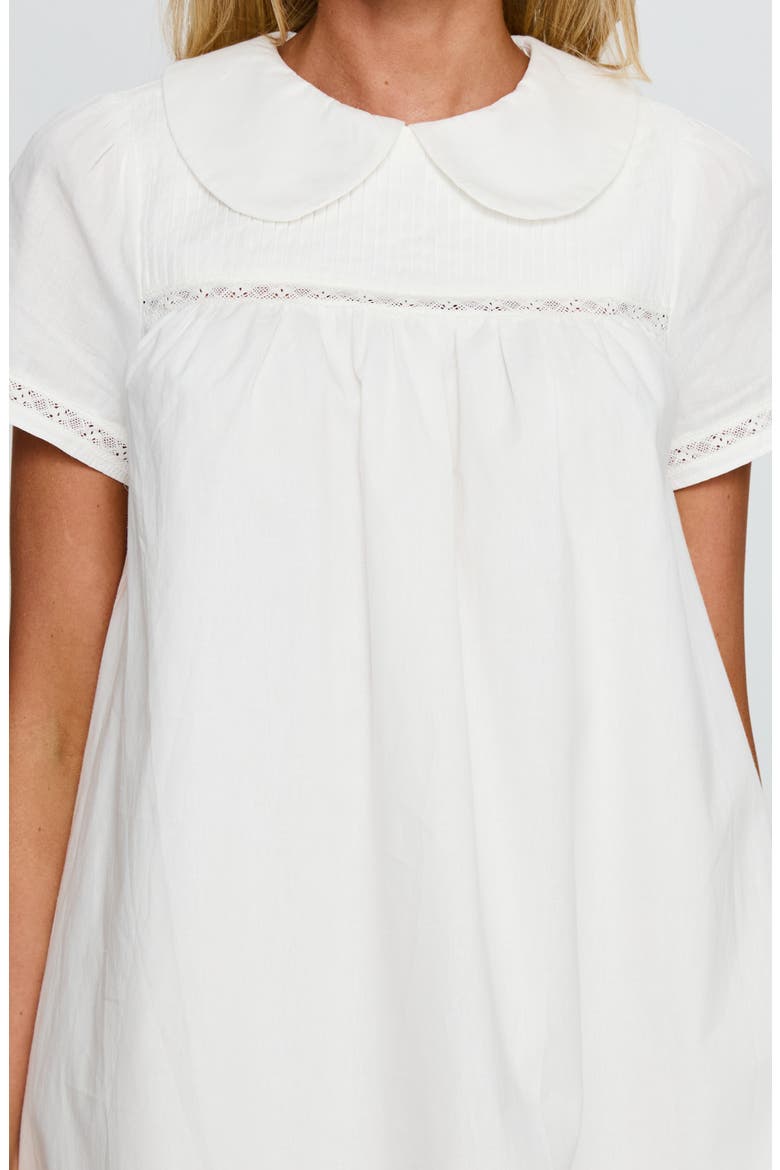 Bethanne Lace Detail Cotton Babydoll Minidress, Alternate, color, WHITE