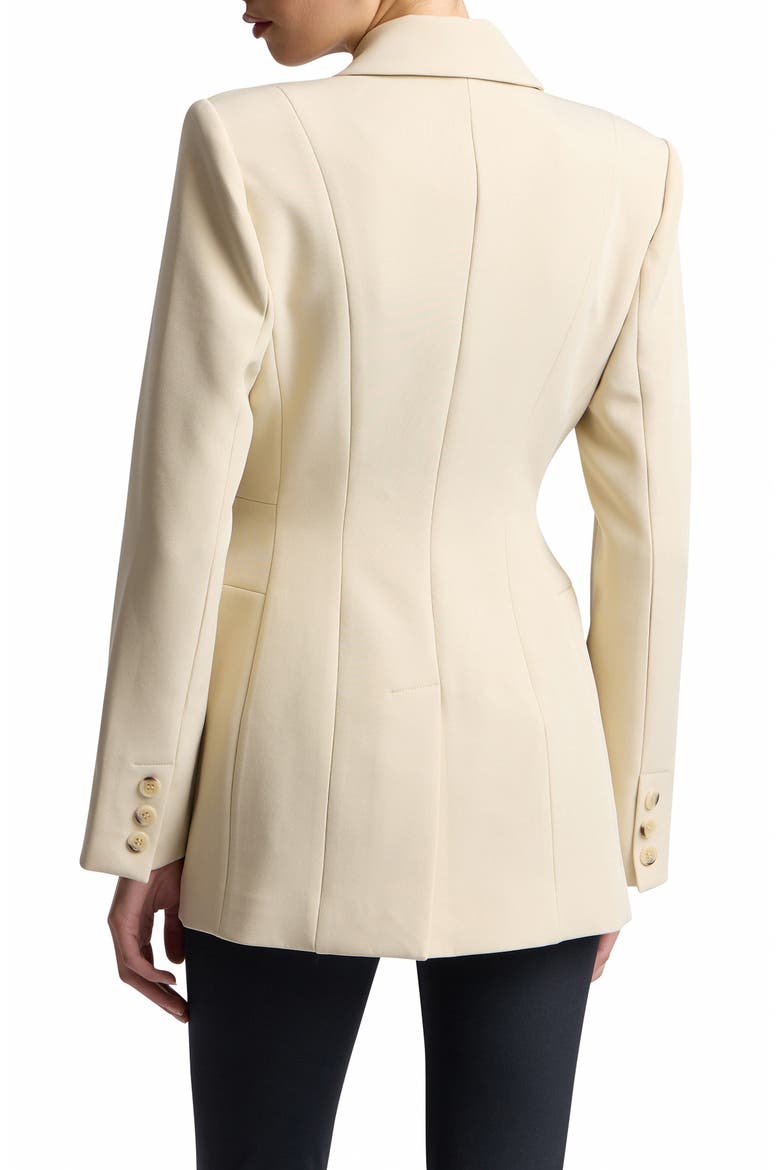 Sculpted Stretch Jacket with Detachable Scarf, Alternate, color, ALMOND