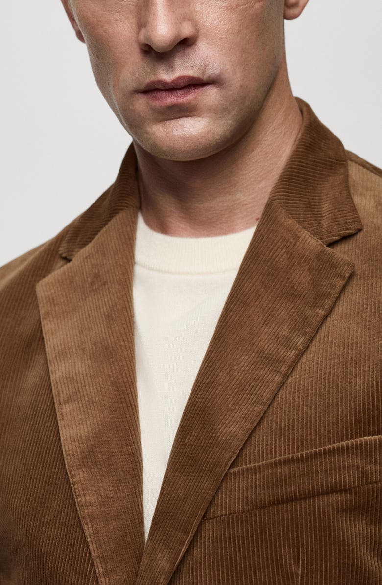 MANGO Slim Fit Corduroy Blazer, Alternate, color, 