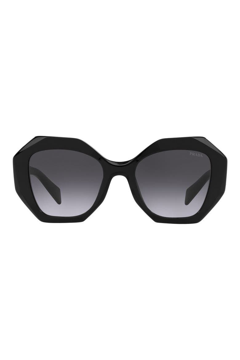 53mm Gradient Irregular Sunglasses, Main, color, BLACK/ GREY GRADIENT