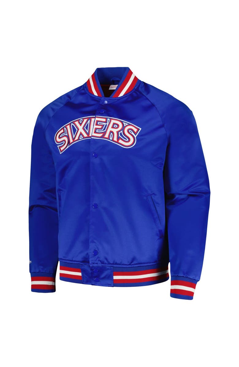 Mitchell & Ness Men's Mitchell & Ness Royal Philadelphia 76ers Hardwood Classics  Throwback Wordmark Raglan Full-Snap Jacket, Alternate, color, Royal