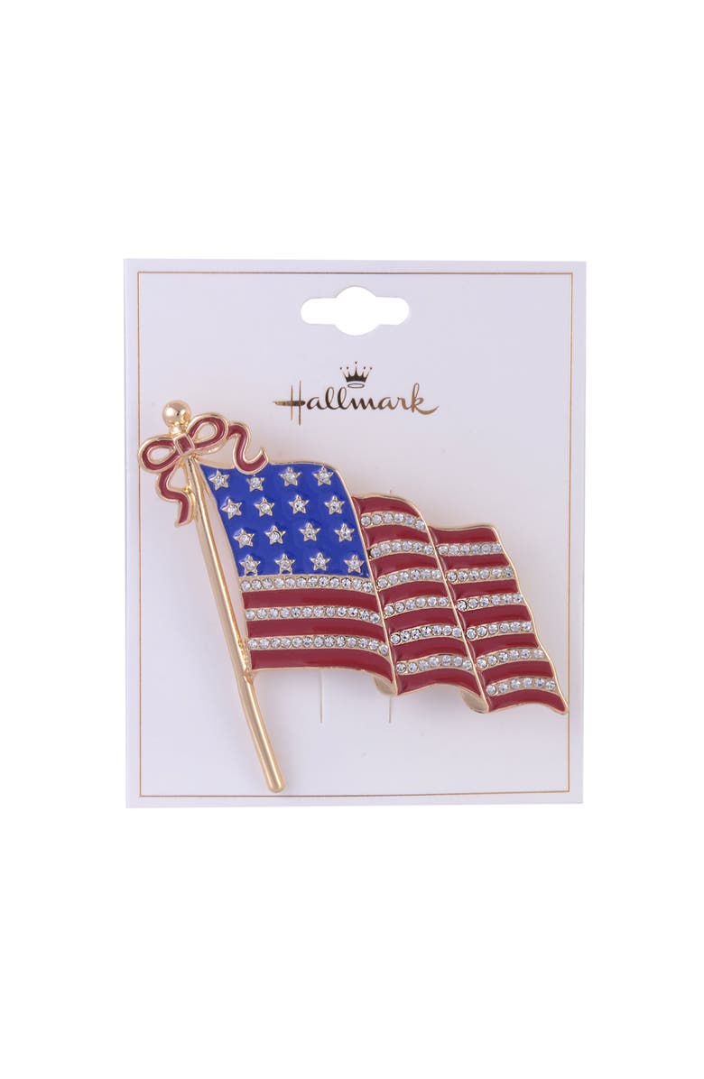 Hallmark American Flag Pin, Alternate, color, Red