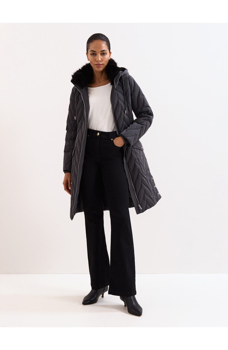 Phase Eight Hollie Midi Puffer, Alternate, color, Charcoal