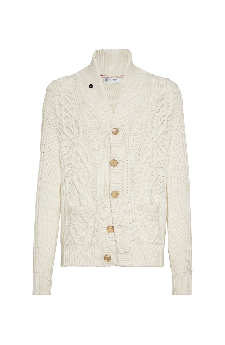 Brunello Cucinelli Cable knit cardigan, Main, color, Panama