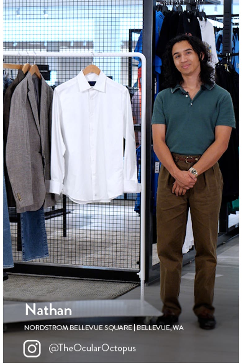 Trim Fit Micro Print Dress Shirt video