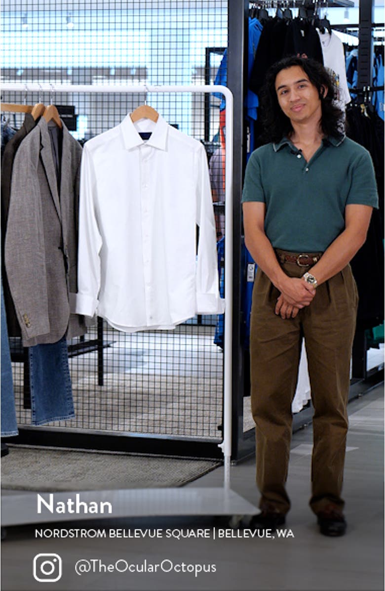 Trim Fit Micro Print Dress Shirt, sales video thumbnail