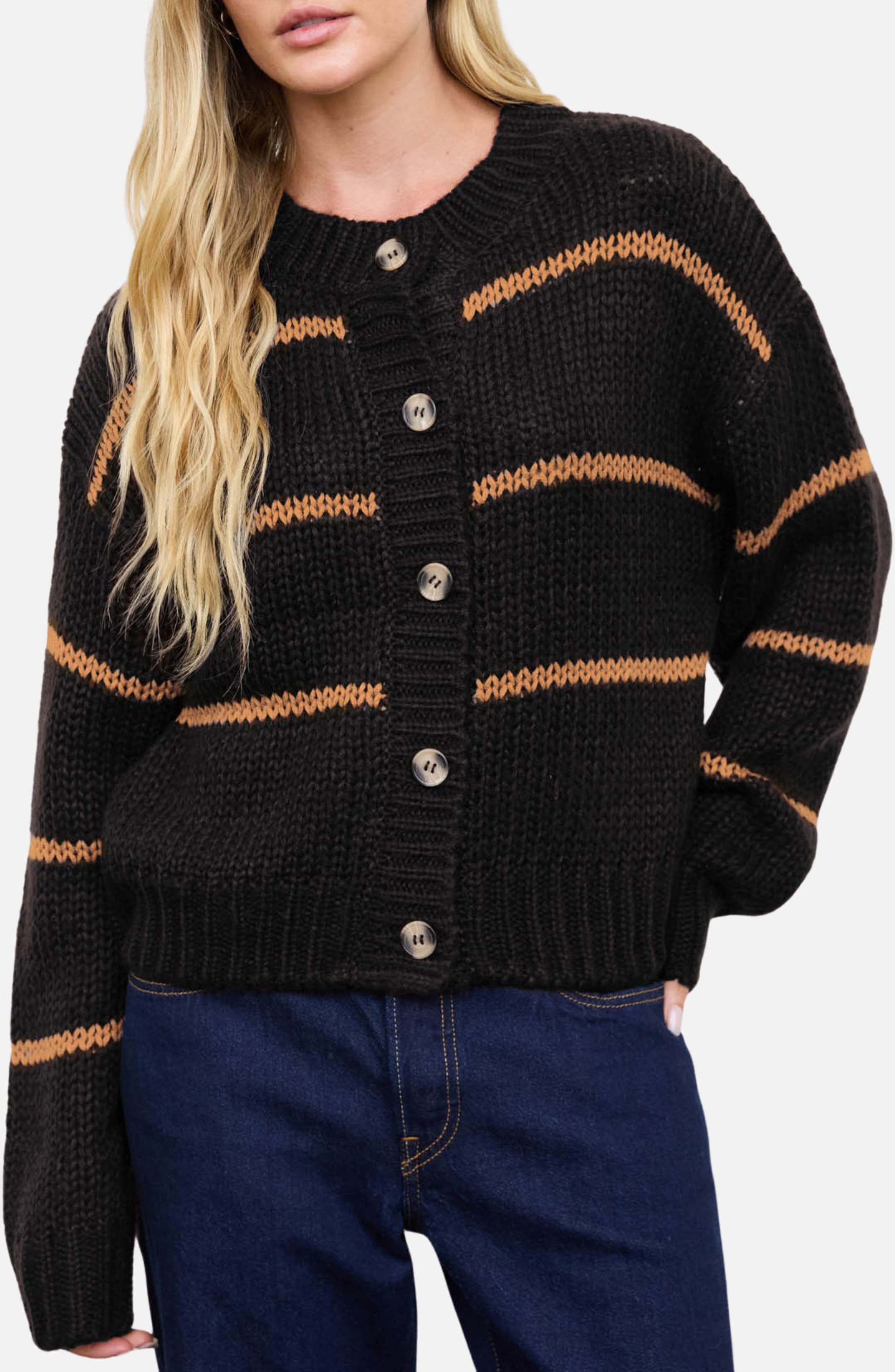 Stripe Jacquard Cardigan