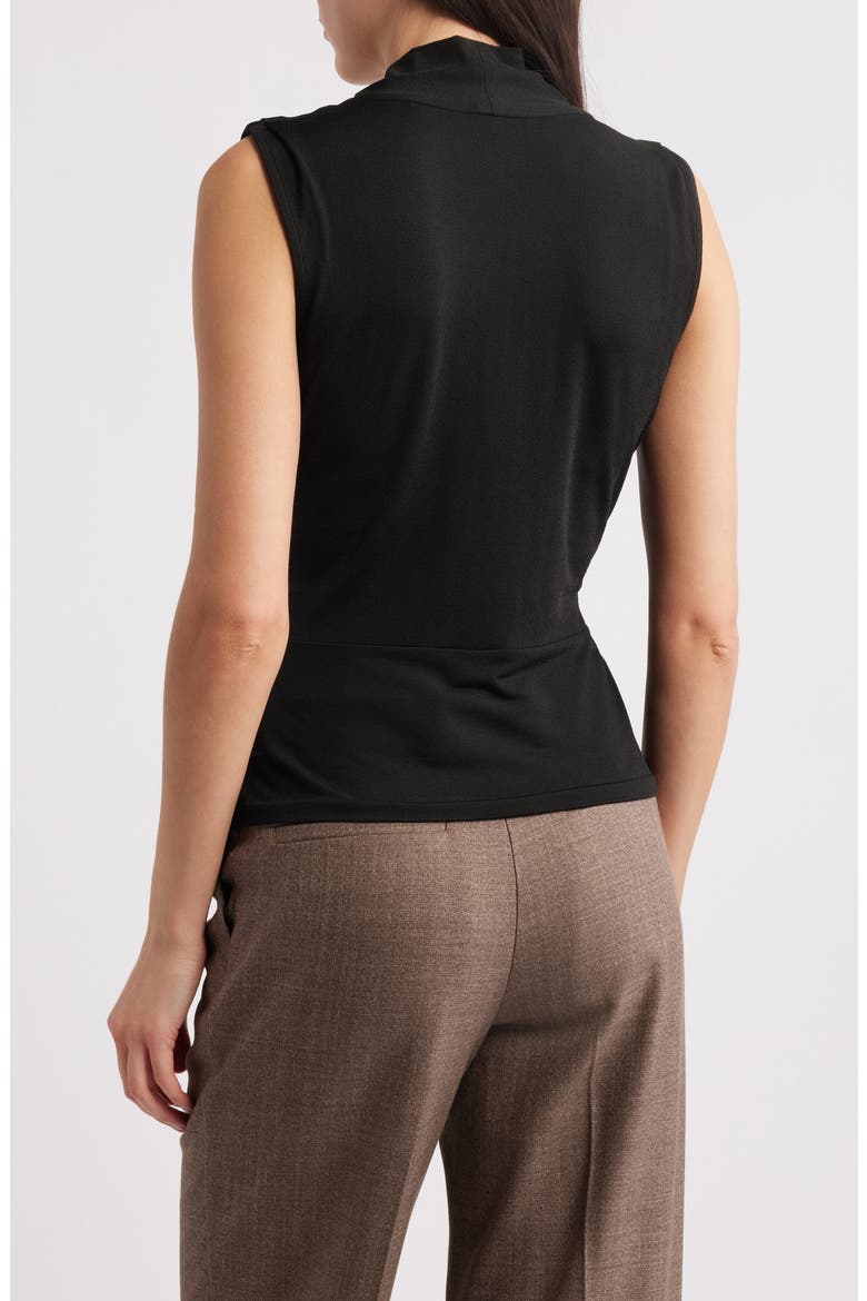 Euna Sleeveless Faux Wrap Top, Alternate, color, BLK
