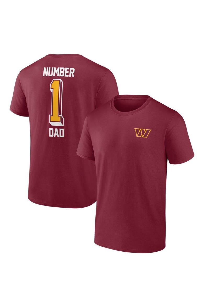 Men's Fanatics Branded Burgundy Washington Commanders Team #1 Dad T-Shirt, Main, color, Burgundy