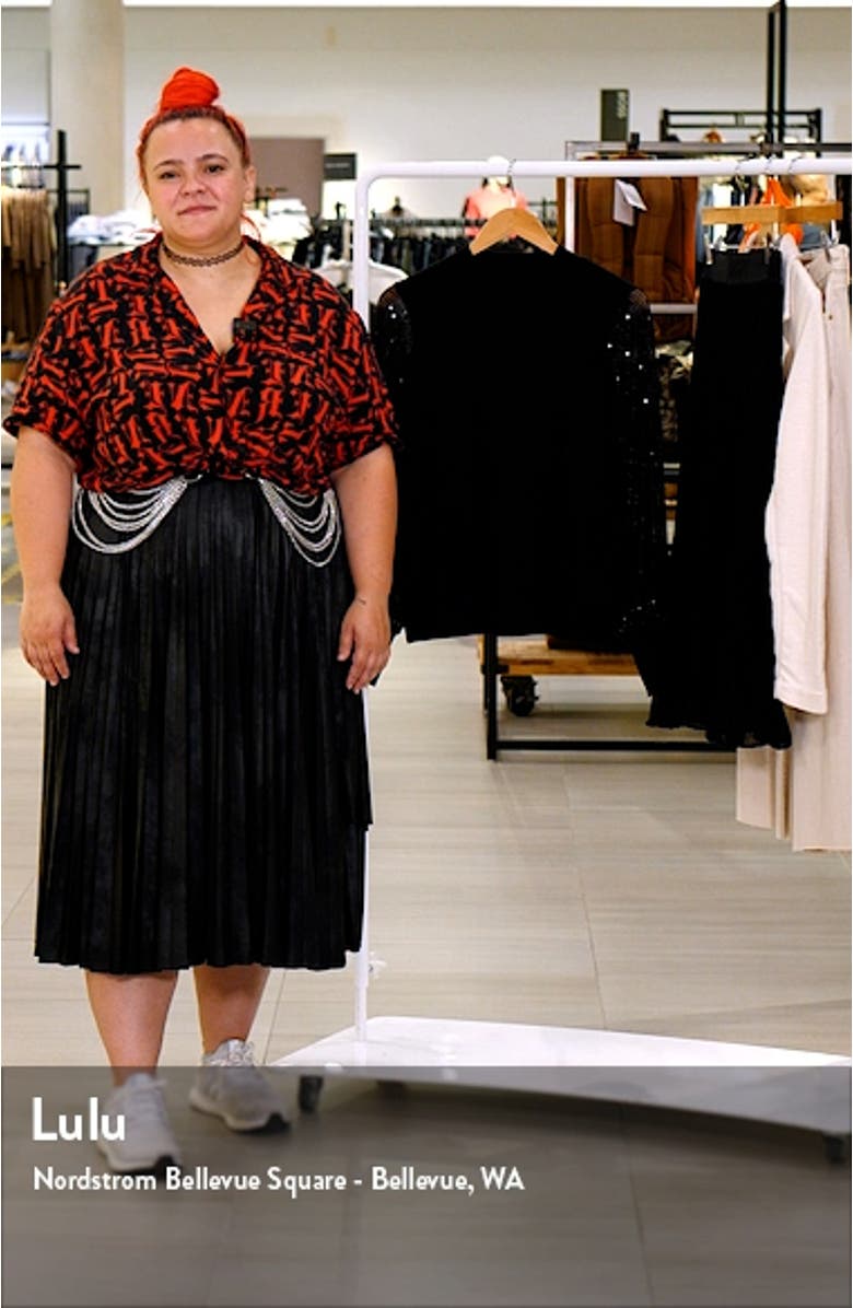 Sequin Sleeve Mock Neck Sweater, sales video thumbnail