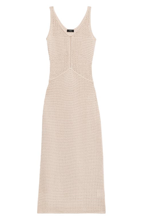 Theory Open Stitch Sleeveless Maxi Dress In Neutral