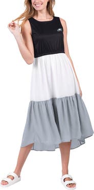 G-III 4HER BY CARL BANKS Women's G-III 4Her by Carl Banks Black/Gray Philadelphia Eagles 12th Inning Colorblock Dress