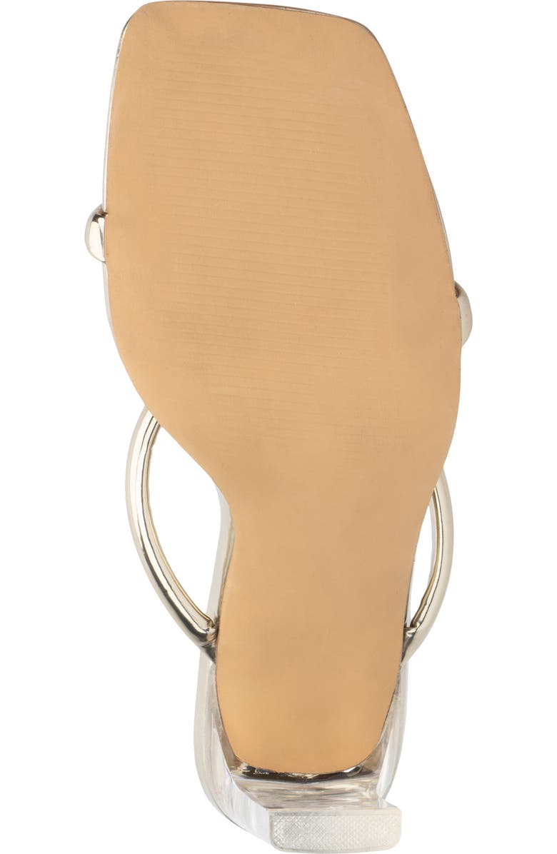 NEW YORK AND COMPANY Holly Faux Leather Lucite Heel Sandal, Alternate, color, Gold