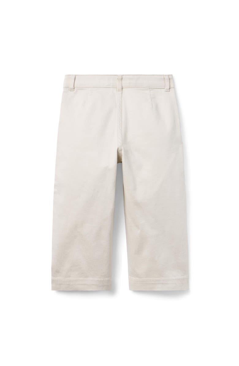 Janie and Jack The Wide Leg Twill Pant, Alternate, color, Beige