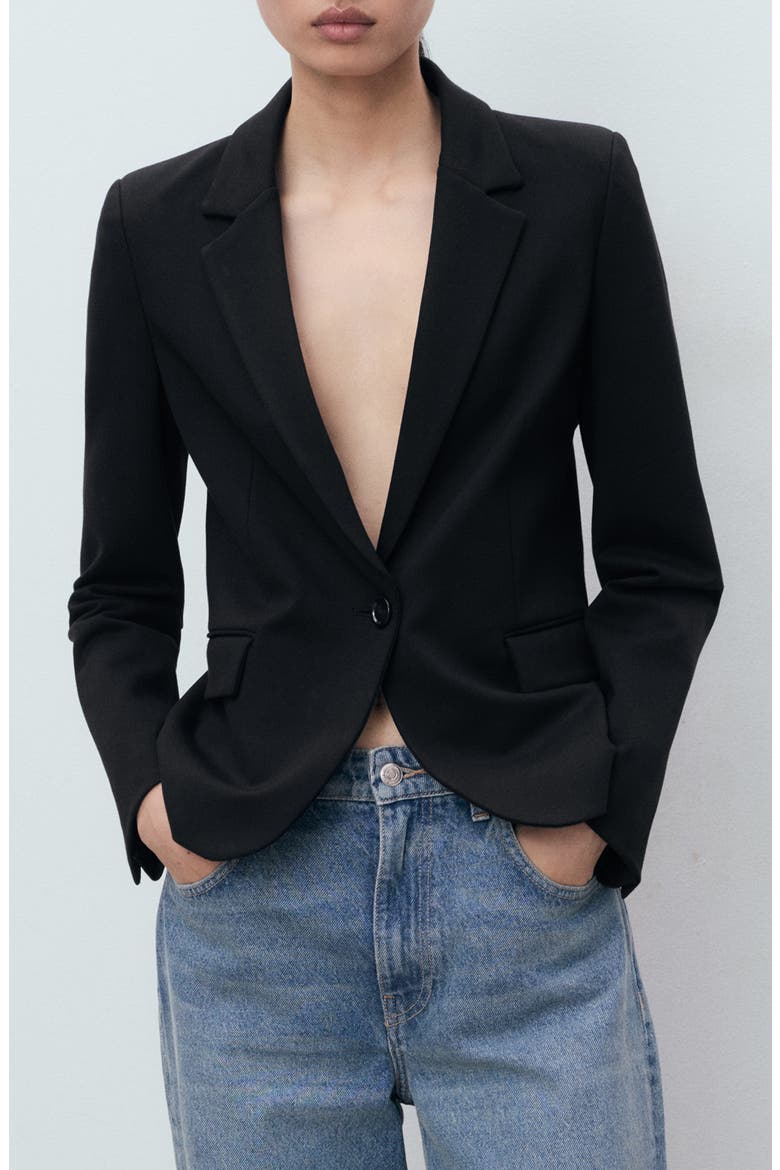 Fitted Suit Jacket, Main, color, BLACK