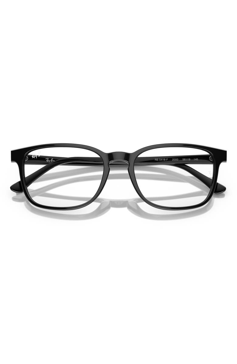 Ray-Ban 54mm Rectangular Pillow Optical Glasses, Main, color, Black