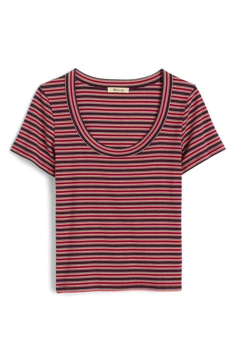Madewell (Re)generative Cotton Rib Scoop Neck T-Shirt, Main, color, Dark Fig