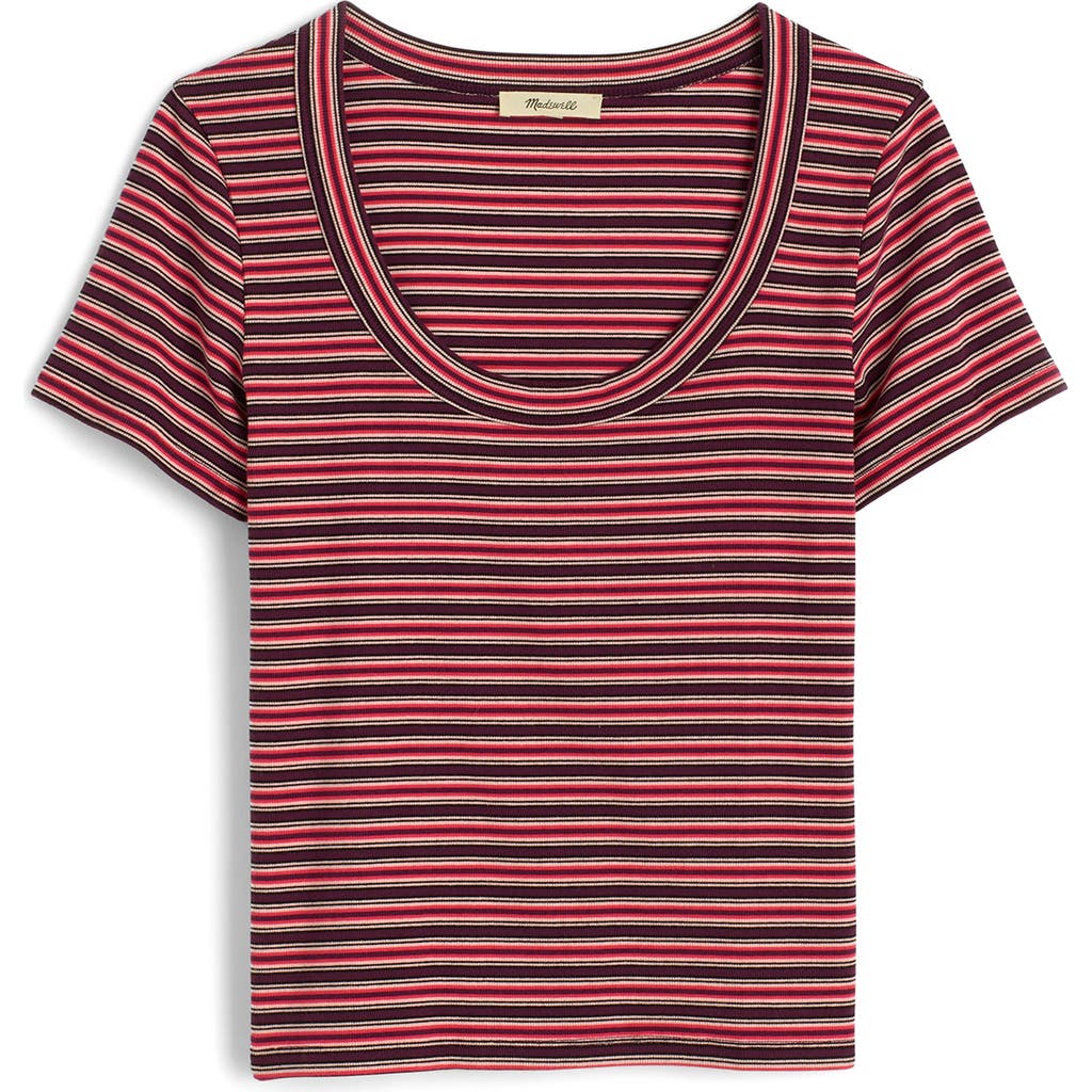 Madewell (re)generative Cotton Ribbed Scoopneck Tee In Multi