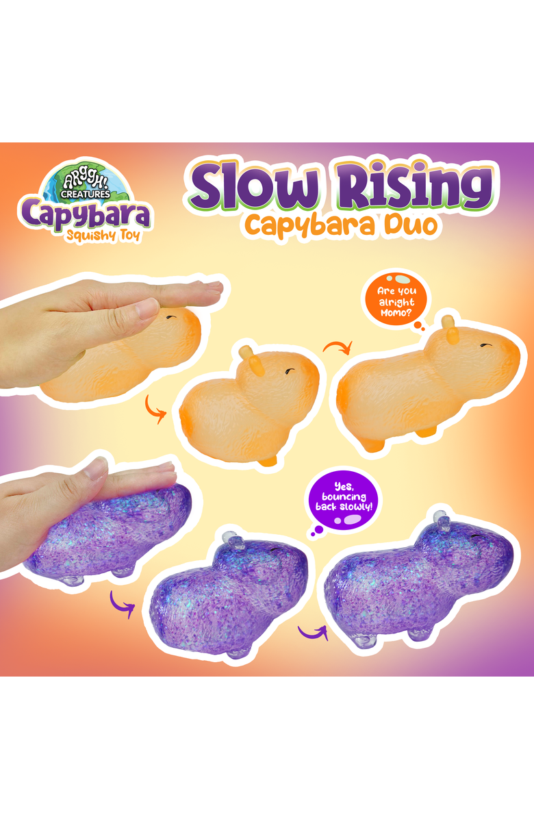 Power Your Fun Capybara Squishy Toy Version 1, Alternate, color, Purple And Orange