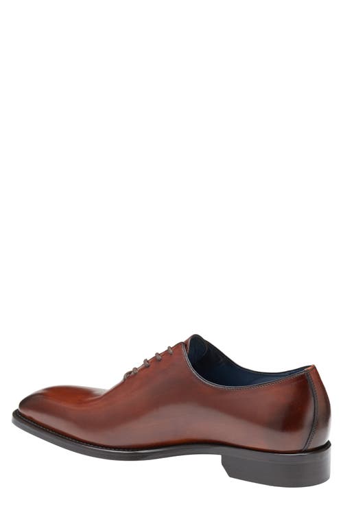 Johnston & Murphy Collection Larson Plain Toe Oxford In Mahogany Italian Calfskin