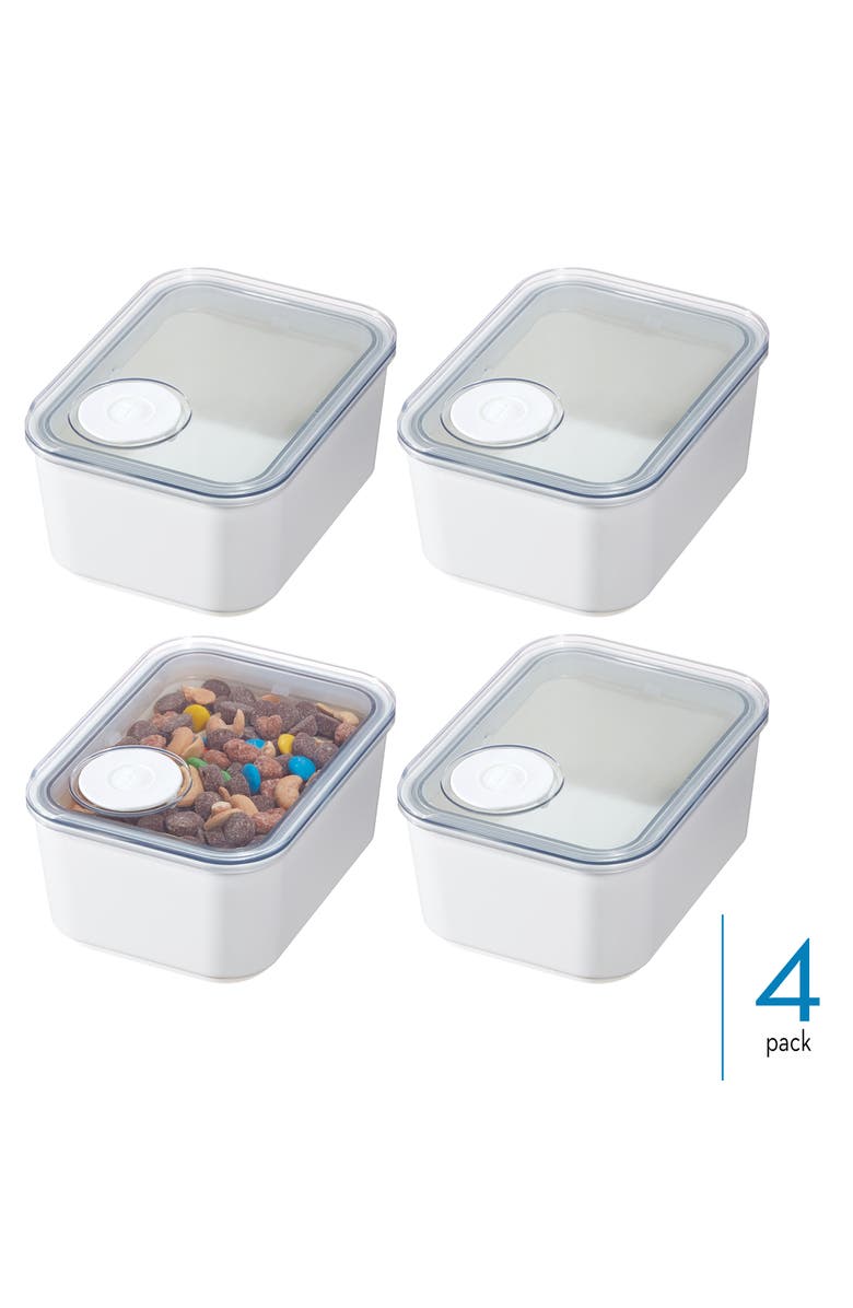 iDesign Small Canister with Removable Pour Cap - Set of 4 - White, Alternate, color, White