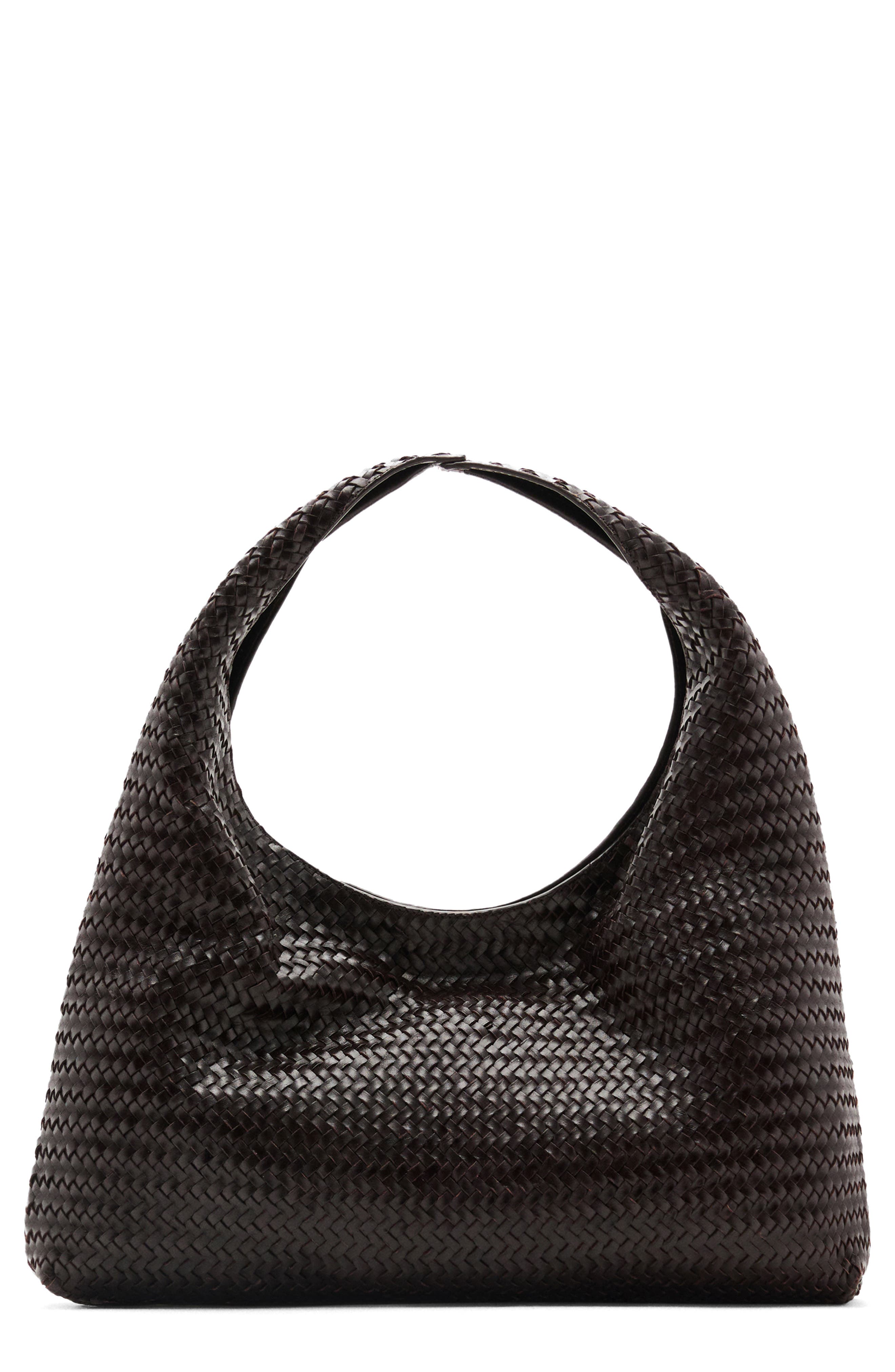 MANGO Braided Leather Shoulder Bag, Main, color, 