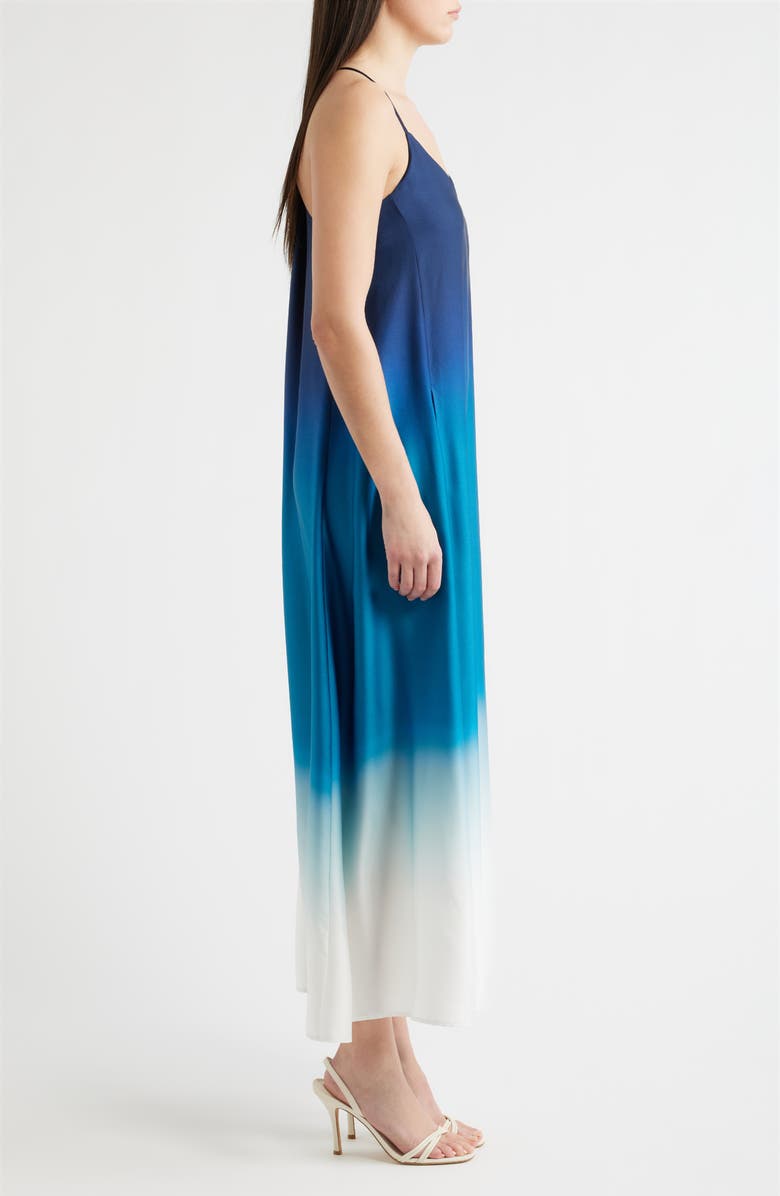 Tahari ASL Print Pocket Sleeveless Maxi Dress, Alternate, color, Blue Jewel Ombre