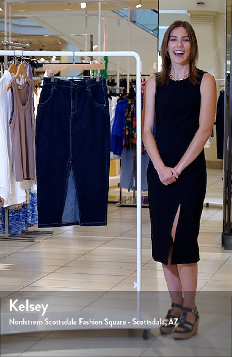 Daily Slit Denim Midi Skirt, sales video thumbnail