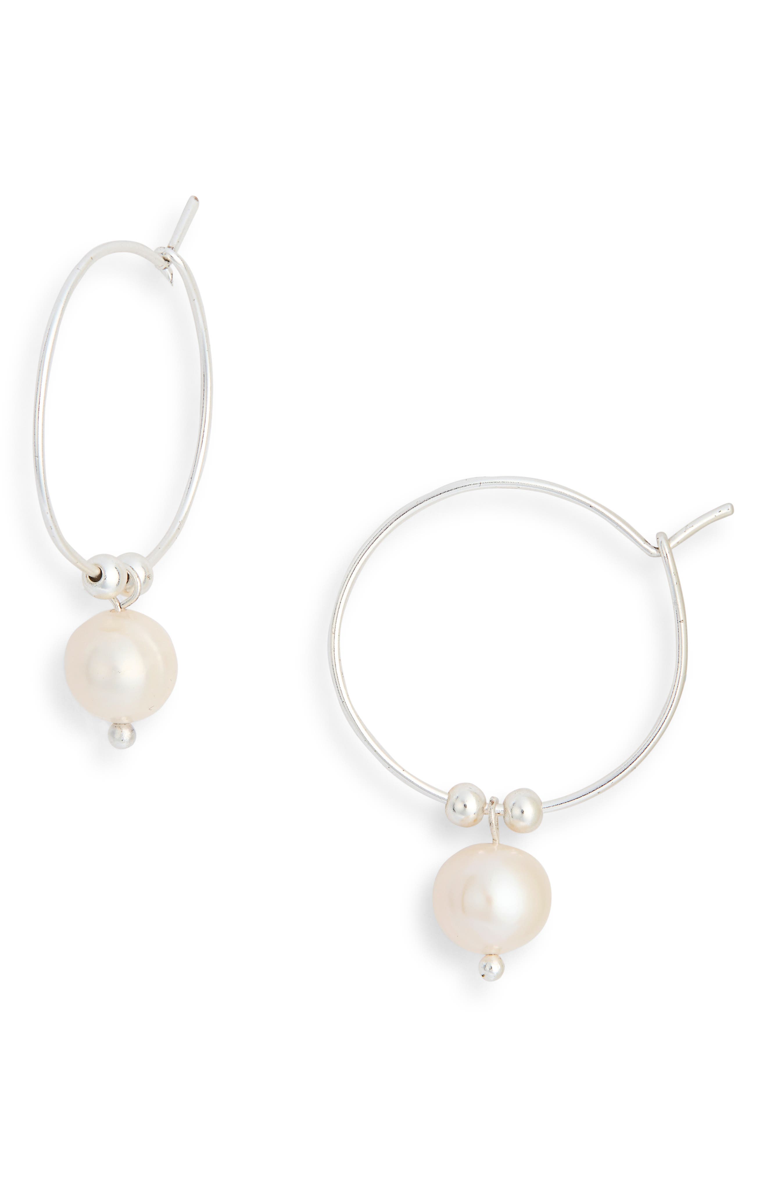 Karine Sultan Faux Pearl Beaded Hoop Earrings