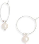 Karine Sultan Faux Pearl Beaded Hoop Earrings