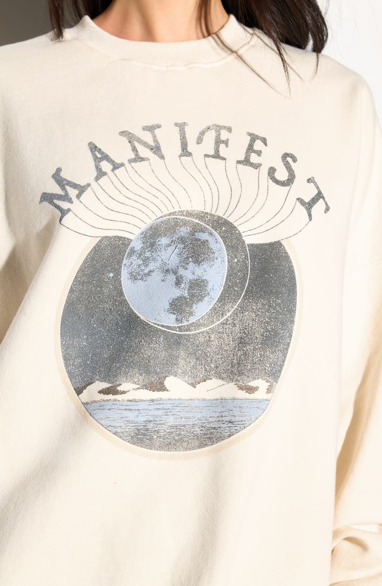 Spiritual Gangster Moon Dunes Oversize Cotton Graphic Sweatshirt, Alternate, color, Canvas