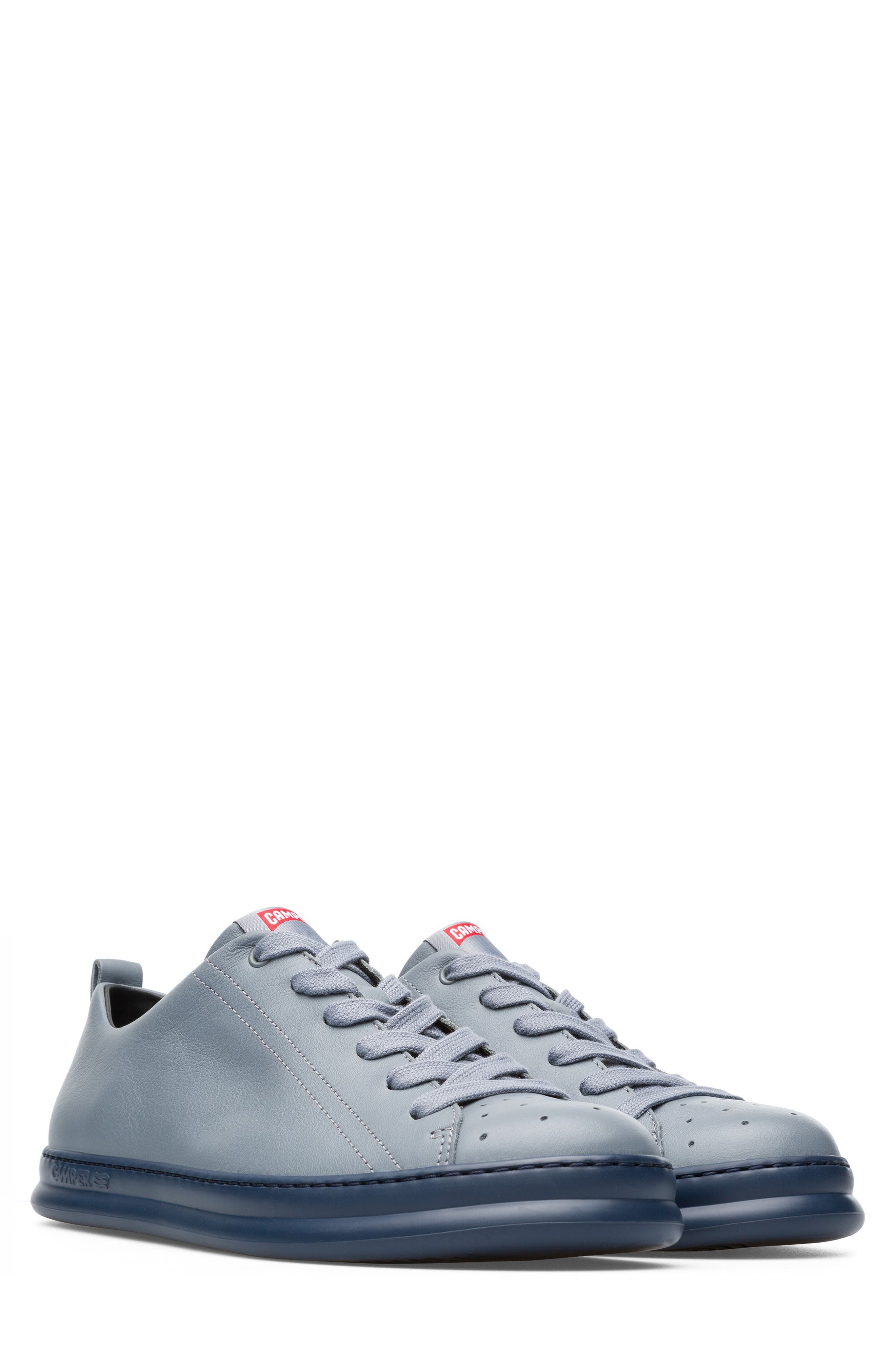Runner Leather Sneaker, Main, color, MEDIUM GRAY