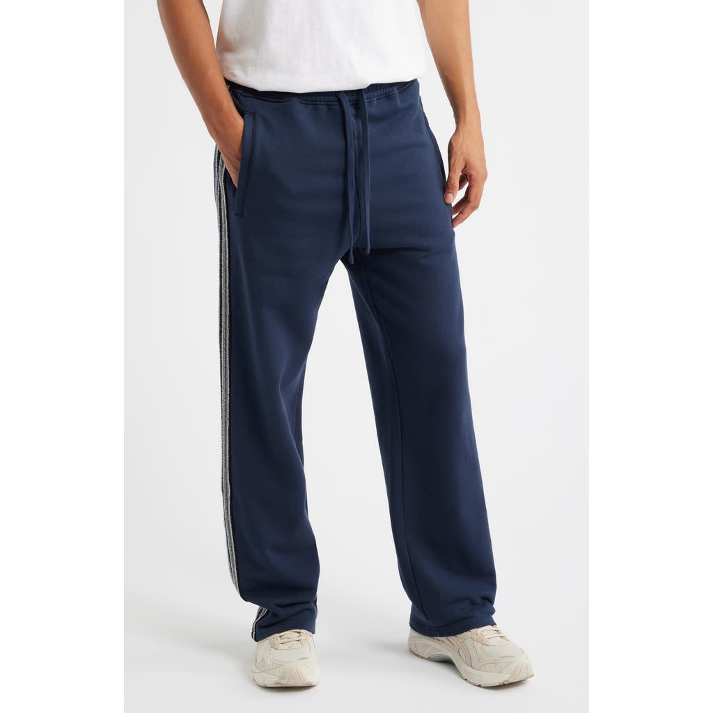 Krost Jacquard Stripe Cotton Sweatpants In Blue