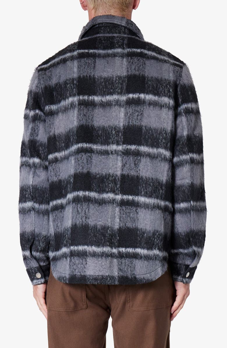 mnml Textured Stripe Shirt Jacket, Alternate, color, Black/ Grey