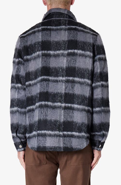 Mnml Textured Stripe Shirt Jacket In Black/grey