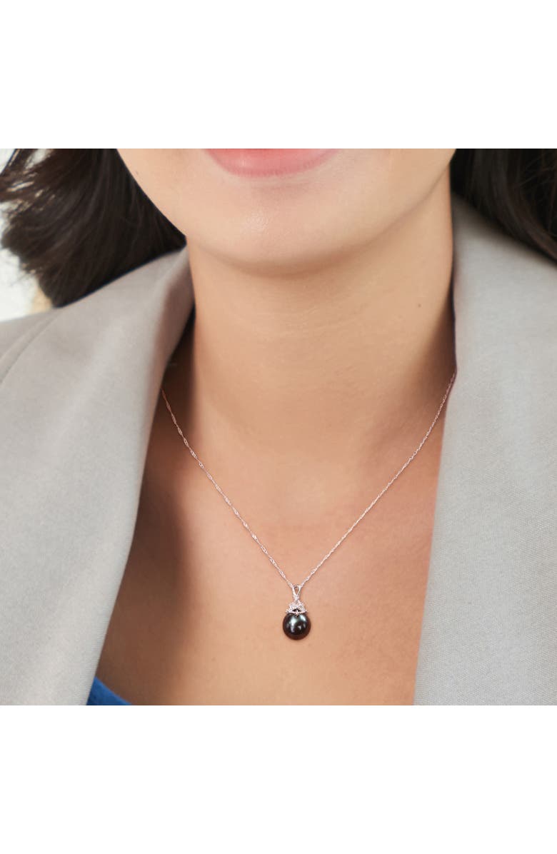 Julianna B. Tahitian Pearl & Diamond Filigree Necklace 14k, Alternate, color, Cultured Tahitian Pearl