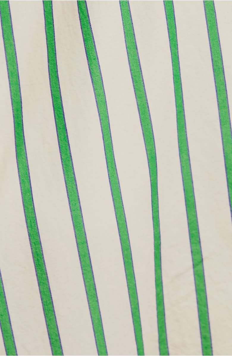 Free People Varsity Vibes Stripe Oversize Cotton Button-Up Shirt, Alternate, color, Green Combo