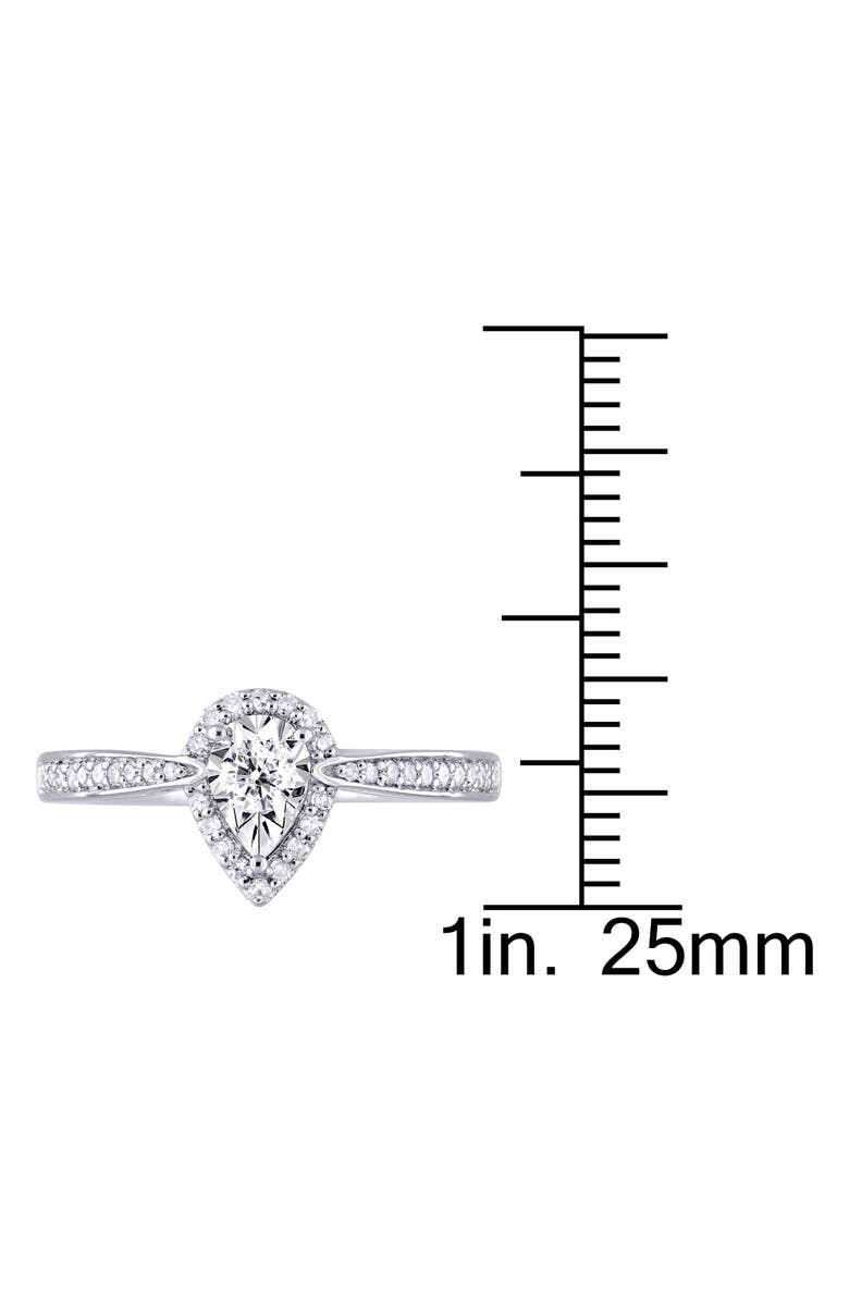 DELMAR Diamond Teardrop Engagement Ring - 0.33ctw, Alternate, color, Silver