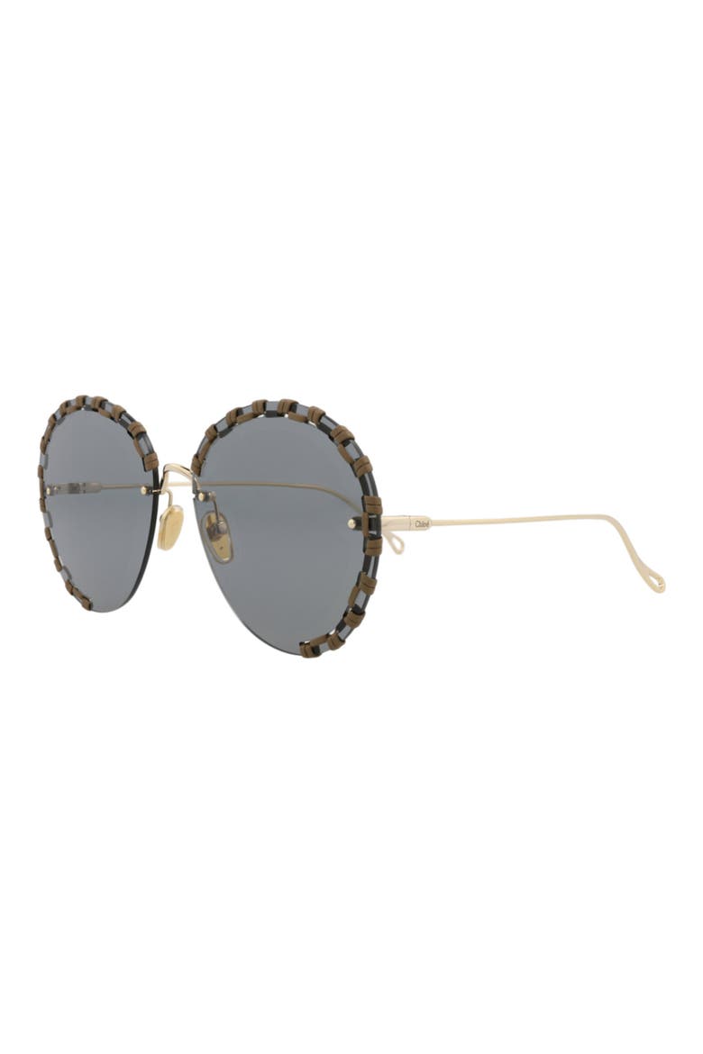 63mm Round Sunglasses, Alternate, color, GOLD GOLD GREY
