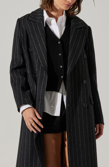 Morana Pinstripe Double Breasted Coat
