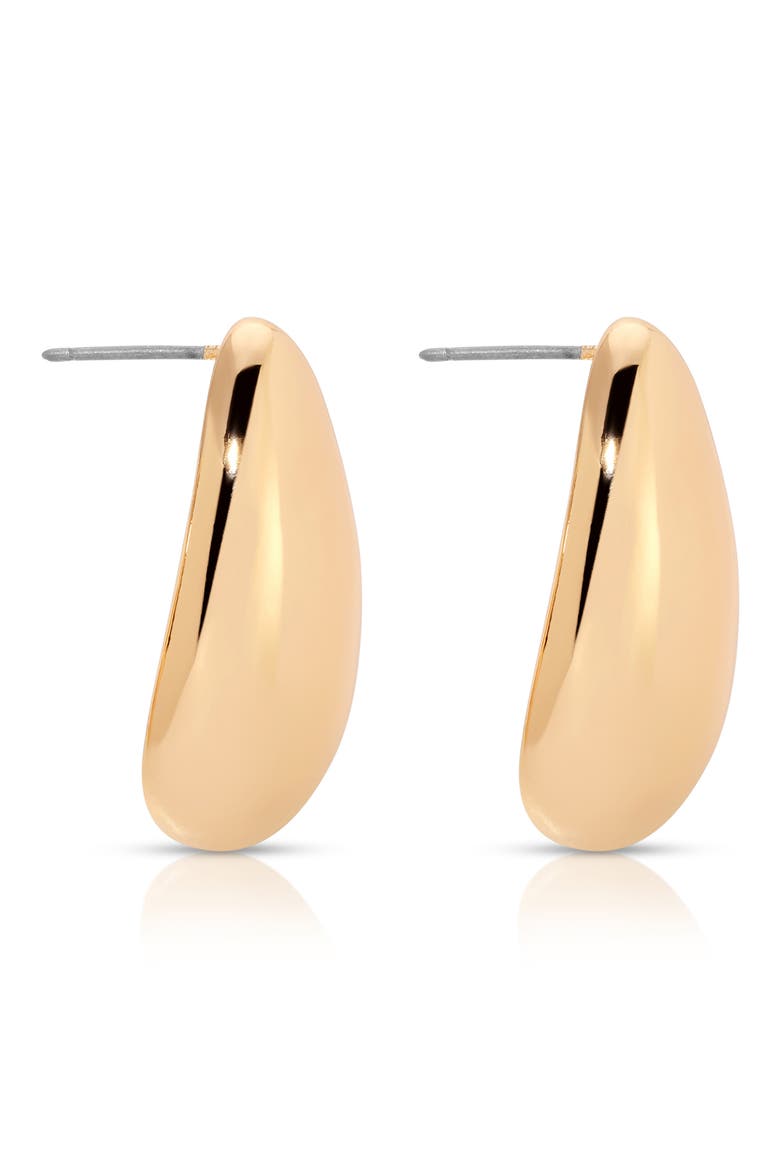 Teardrop Stud Earrings, Alternate, color, GOLD
