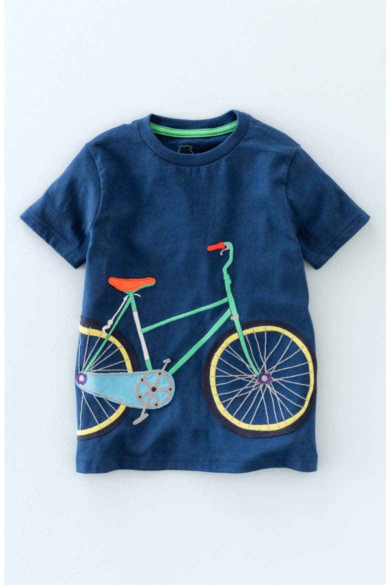 'Vehicle' Appliqué T-Shirt, Main, color, CADET BLUE/BIKE