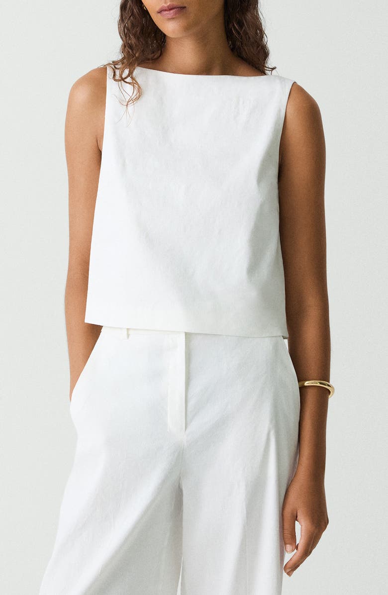 Theory Boat Neck Sleeveless Shell, Main, color, White