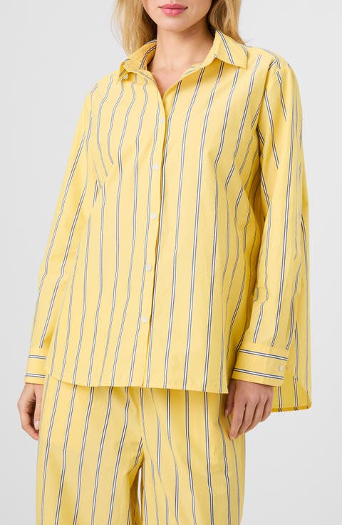 Rhodes Stripe Poplin Button-Up Shirt