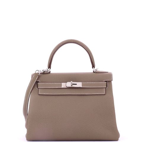 Kelly Handbag Grey Togo with Palladium Hardware 28