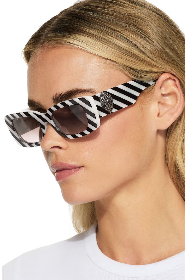 52mm Rectangular Sunglasses, Alternate, color, BONE/ BROWN