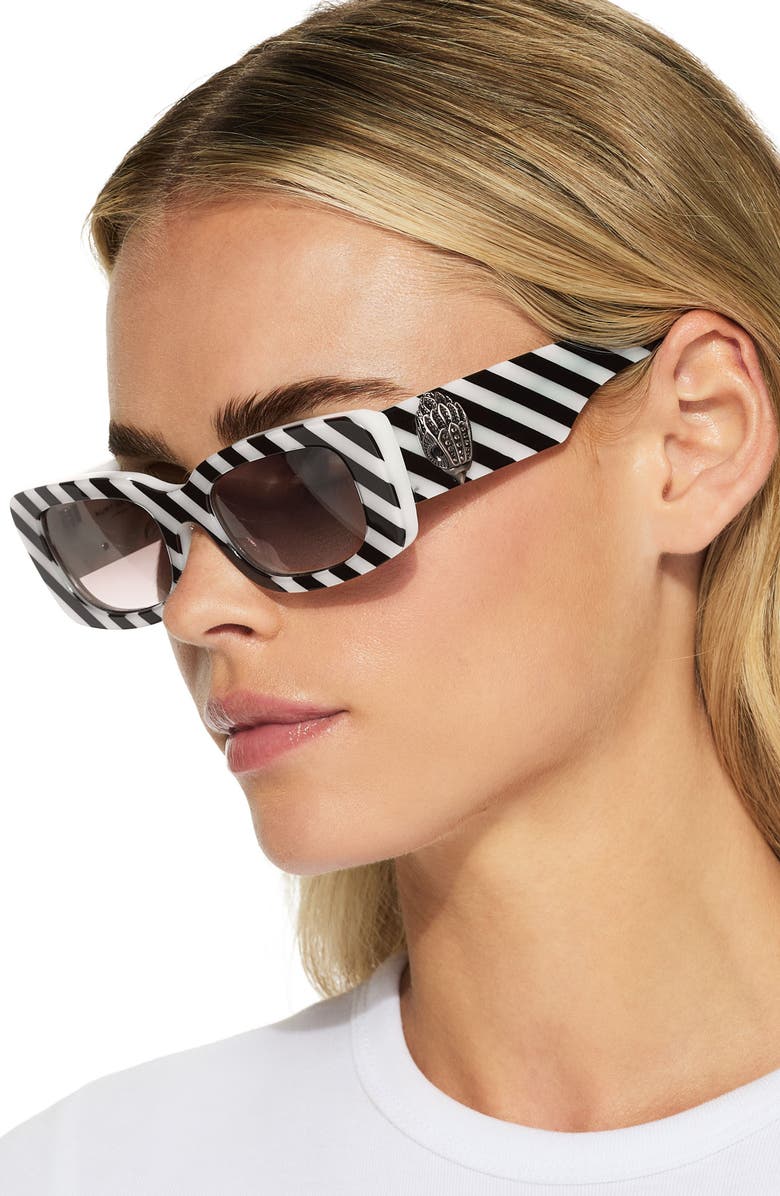 Kurt Geiger London 52mm Rectangular Sunglasses, Alternate, color, Bone/ Brown