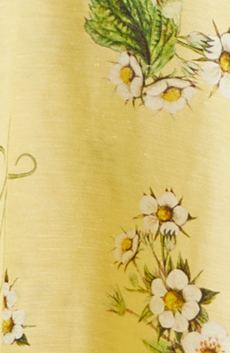 Camilla Daisy Chains Fit & Flare Linen & Silk Corset Dress, Alternate, color,