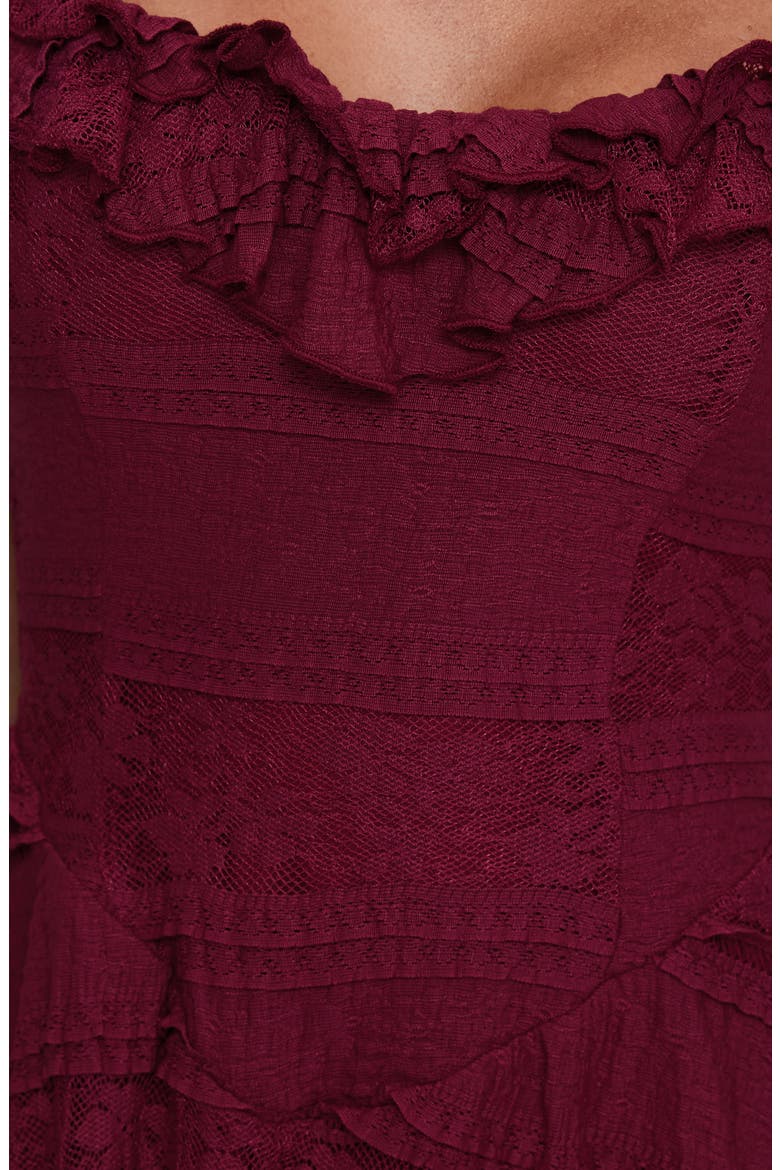 Dwyer Tie Strap Lace Minidress, Alternate, color, BURGUNDY