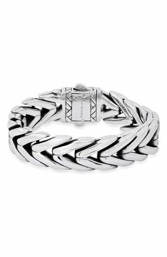 HMY JEWELRY Heavy Oxidized Stainless Steel Chain Bracelet